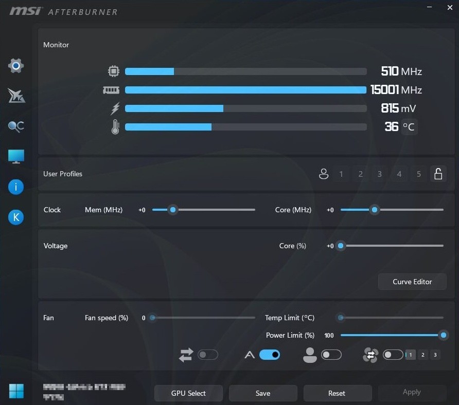 MSI Afterburner update and download graphic