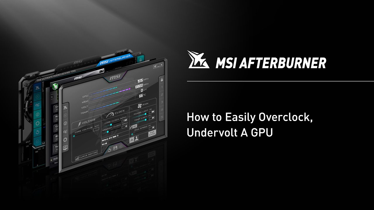 MSI Afterburner main dashboard with monitoring bars and sliders